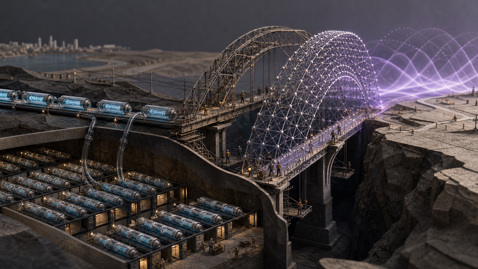 Present-day encrypted messages diverted into an archive while a hybrid classical and post-quantum bridge is built